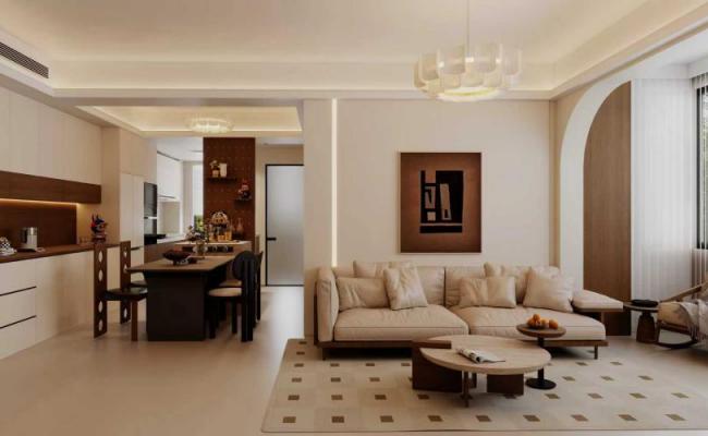 不張揚的奶油調(diào)，搭配恰到好處的暖，家就該是這般溫柔的模樣